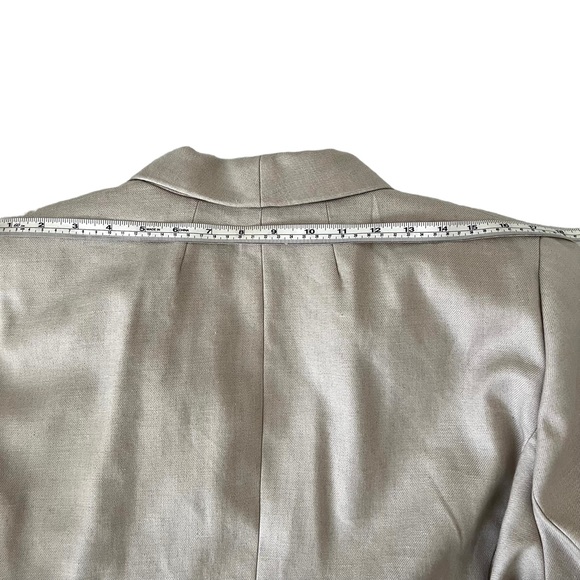 J.Crew Parke Blazer 22 Beige Linen Blend Single Button Career Classic Plus - Picture 10 of 10
